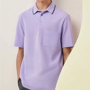 Hermes Men Polo Shirt with logo embroidered